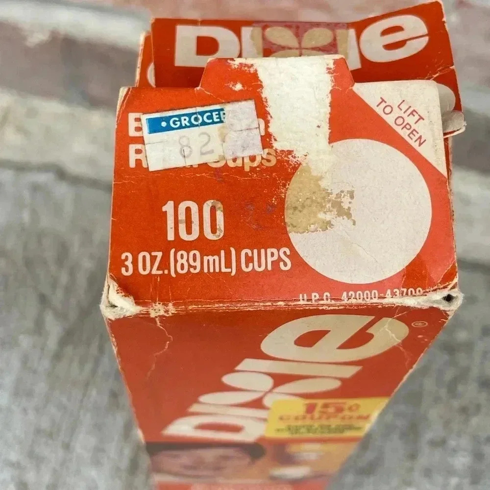 Vintage 1976 Dixie Cups MCM Retro 70s Floral Flowers Hippie 3 oz Bathroom - Picture 4 of 8